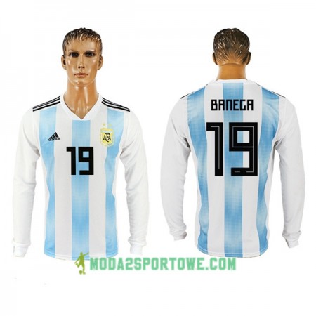 Koszulka Argentyna Banega 19 Mistrzostwa Świata 2018 Domowe Stroje Piłkarskie Długi Rękaw